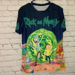 NWOT Rick and Morty 3-D print Shirt Sz M